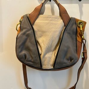 Source Unknown Gray and Brown Shoulder Bag